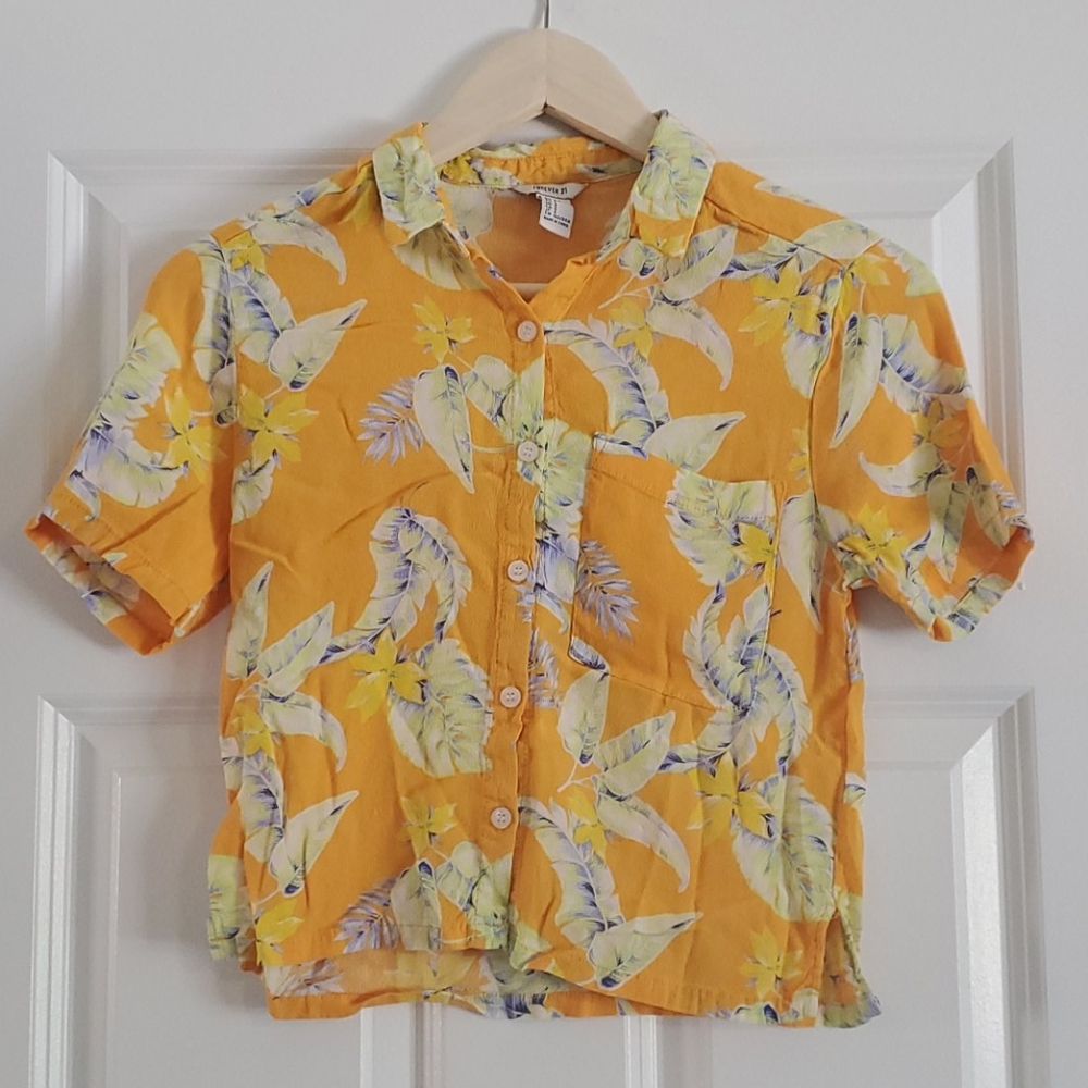 Cropped Lightweight Hawaiian Shirt